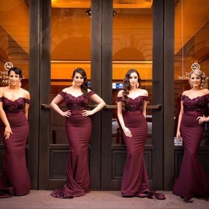 burgundy color bridesmaid dresses