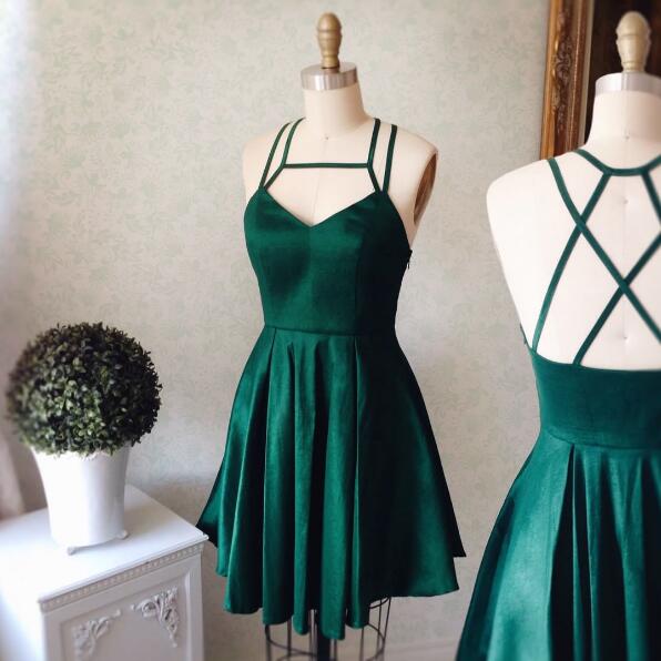 green homecoming dresses short