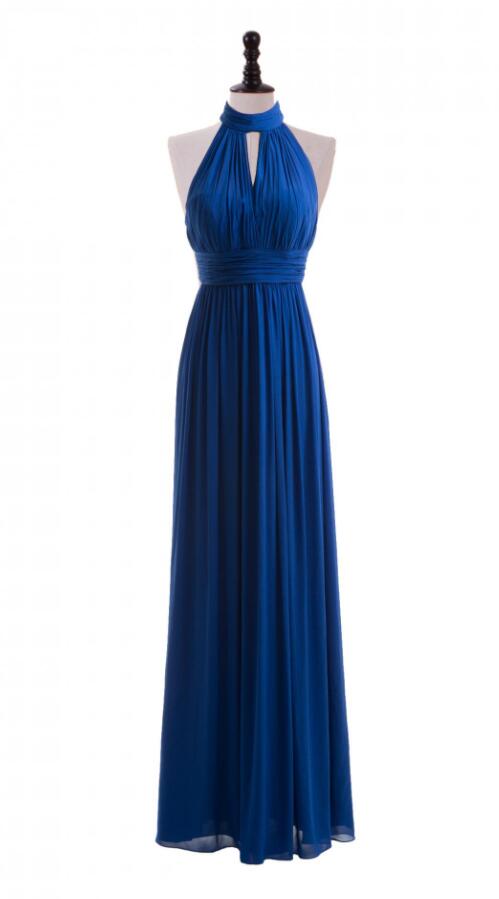 Royal Blue Prom Dress,a Line Halter Prom Dress, Prom Dress,neckline ...
